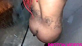 Samira Ferraz Bent Over in Backstage Shower Fuck