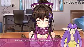 Hentai VTuber's big ass in action in Ninnin Days part 5