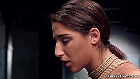 Anal Teen Trainee in Threesome Bondage