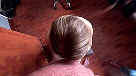 Hot Blonde Ahegao Girl Sucking and Jerking Cock for Cum Facial 😍