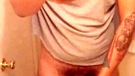 showing off my monster cock for the camera in solo masturbation