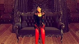 The goth granny amateur licks and sucks big cock deepthroat