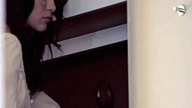 legal age teen 18+ager rubs tight pussy with toys and groans in fingering masturbation