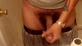 showing off my monster cock for the camera in solo masturbation