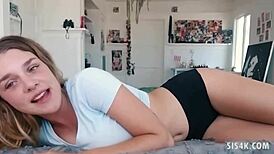 gabbie carter masturbates to her stepbro on webcam, feeling that huge tattooed body with piercings