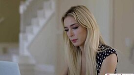 Teen blonde tries strap-on sex