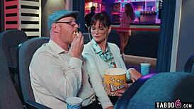 Movie Theatre Teen Couple Caught Fucking Near Shocked Old Crowd.