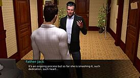 Redhead Teen Guides Daddy Jack in Erotic Game