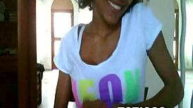 Beautiful Dominican webcam model strips.