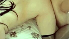 New Girlfriend In Black Stockings Rides Hard