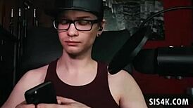 gabbie carter masturbates to her stepbro on webcam, feeling that huge tattooed body with piercings