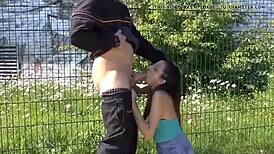 Teen Girl Lilly Lil in Homemade Scene at Roadside