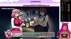 Vtuber Lewdneko plays futa fix dick dine and dash