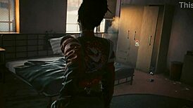 panam gets wild in laguna bend sex scene from cyberpunk 2077 game.