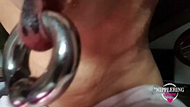 Hot Mom Painting Huge Pierced Black Nipples