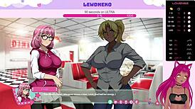 Vtuber Lewdneko plays futa fix dick dine and dash