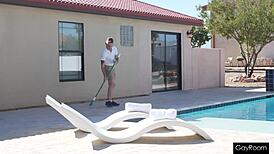 Trent totally wrecks his poolboy's tight butt in the summer sun ☀️