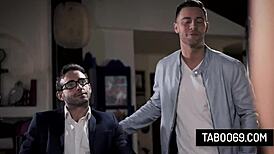 Brunette teen 18+ abigail mac gets banged by two guys at casting interview 😏