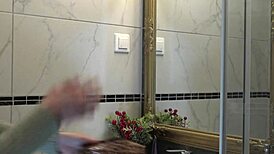 Hot New Sexy Blonde Wife Changes Panties In Bathroom