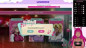 Vtuber Lewdneko plays futa fix dick dine and dash