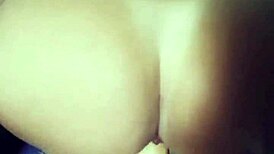 Mireladelicia strips in black fishnets, uses dildo and anal plug