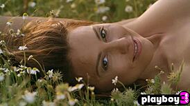 Anetta Keys, a natural small-tits MILF, reveals her stunning body while posing outdoors in nature.