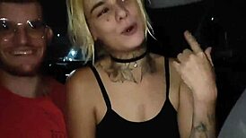 COUPLE FUCKS BAREBACK WITH BIG COCK INSIDE THE UBER!