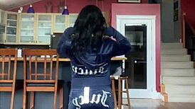 Pretty Brunette Canadian Babe Tries On Juicy Couture Velour Tracksuit