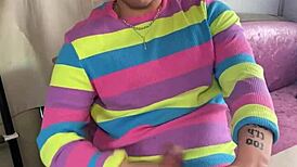 Joshua Lewis masturbates big cock with dirty talk.