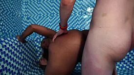 Carla Morelli and Pipeboy1 Relax in Public Sauna