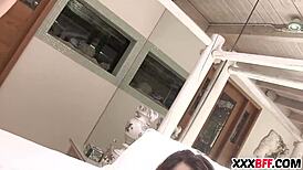 Lesbian milf dominates petite teen in hardcore punishment.