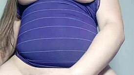 My unsatisfied neighbor masturbates for me, waiting to hook up raw.