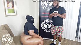 huge bbw with firm booty goes through casting interview, showing off her chubby body