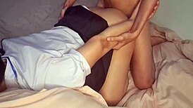 i bent over for my lover and took a hot creampie doggystyle