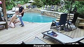 The gay security officer says, 'Twink, submit for a deep cavity search.'