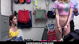 cute shoplifter teens nadia noja and kyler quinn make deal with guard