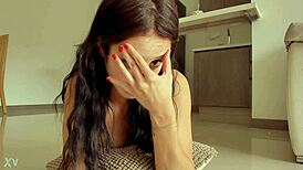 This Hot Brunette Shows Off Her Juicy Ass And Face On Web Chat