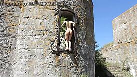 nude photography at abandoned military base on totleben island, what a wild outdoor shoot