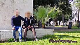 Blonde french amateur squirts publicly in park