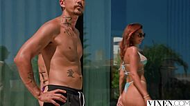 yo, wanna bet with us? eve and agatha get naughty on vacay with wild muff diving!