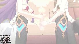 watch this horny anime babe get bent over for doggystyle creampie