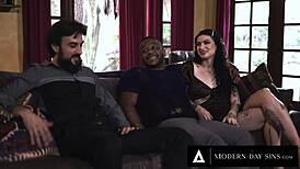 Modern-Day Sins - Interracial swingers lure married friend into bisexual threesome cheating.