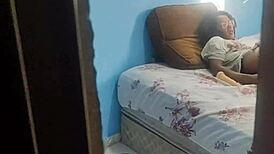 Spying leads to unprotected pussy creampie