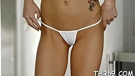 Girls engulfing one-eyed monster, sucking it deep.