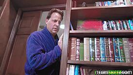 Allie Addison begs for stepdad's huge cock, craving to suck and ride it hard