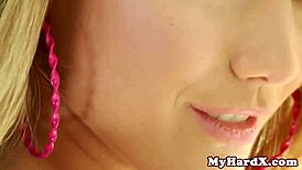 Booty babe with piercings and tattoos sucking cock in rough blowbang before messy facial