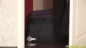 Blonde Flexi Doll Feels Intense Stretching With Dildo Bent Over