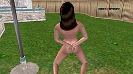 hey, check this cute girl in 3d cartoon porn using a carrot