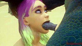 Puta Tetona Es Follada Por Todos Sus Agujeros Por Un Hombre Lagarto Doble Penetración Porno 3d!