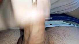 very close-up of early morning blowjob magic